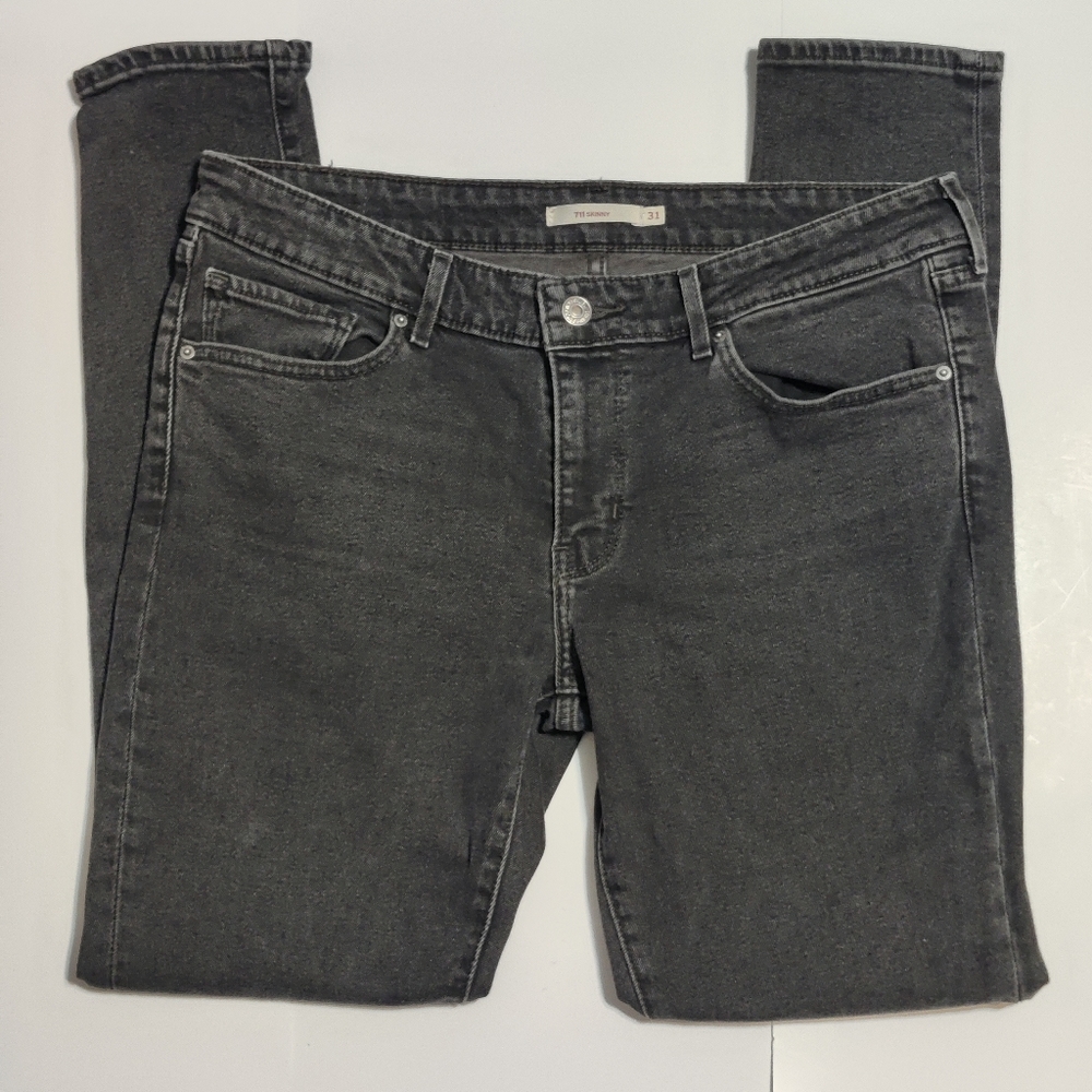 Levi's 711 Skinny Washed Black Size 31